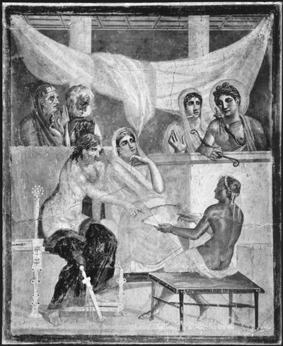 Admetus and Alcestis listening to the oracle, from Pompeii, House of the Tragic Poet by Roman Roman